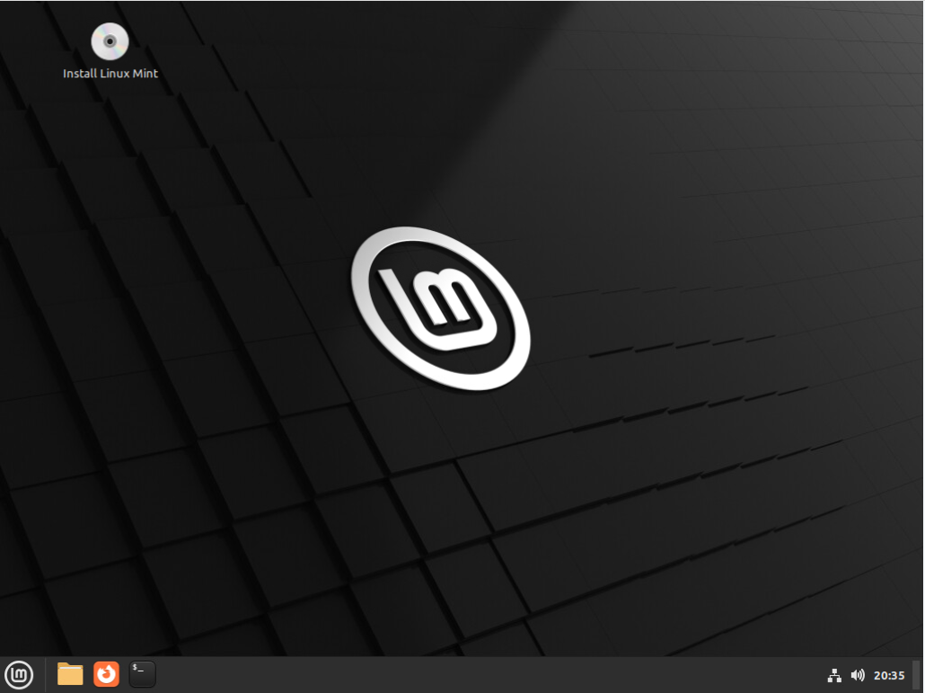 Linux Mint Live CD Mode Desktop