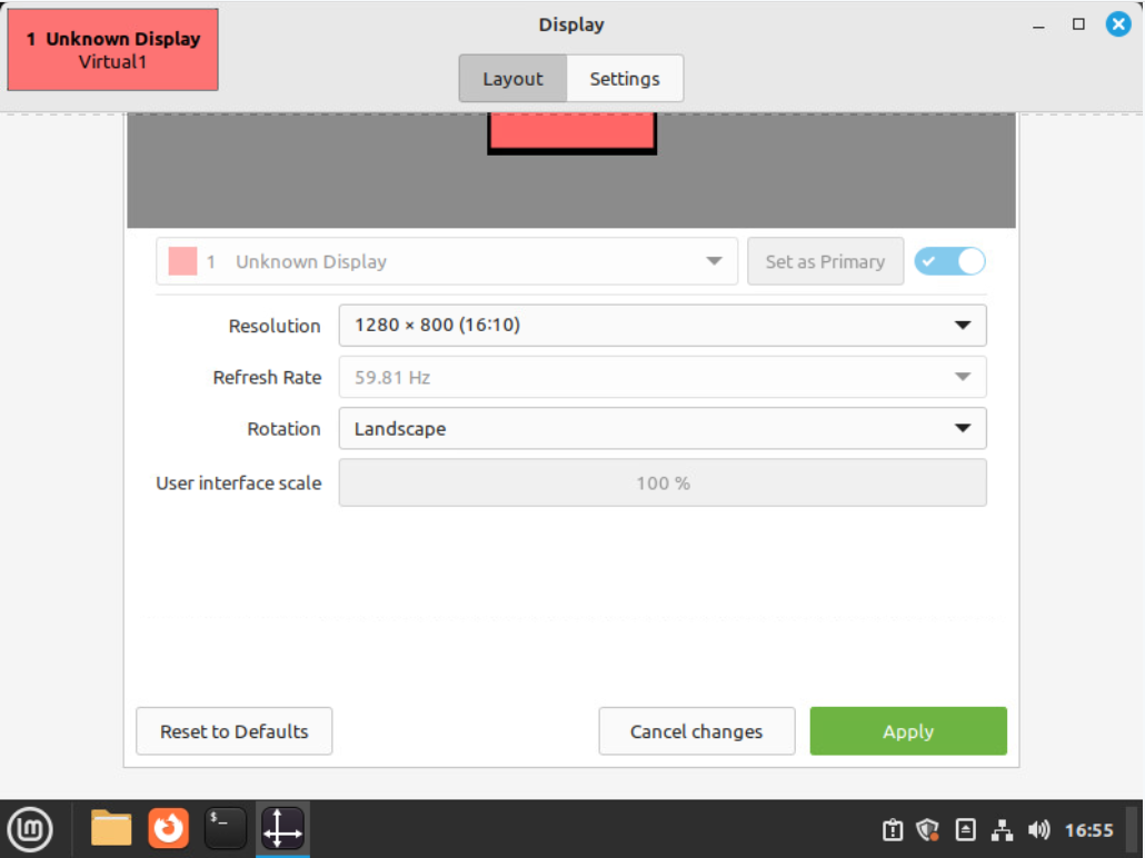 Linux Mint Adjusting Screen Resolution